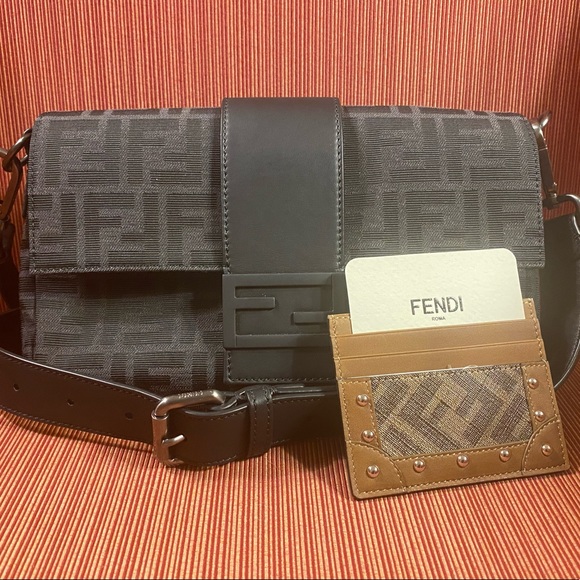 FENDI FF monogram logo cardholder (brown) unisex - Picture 7 of 8